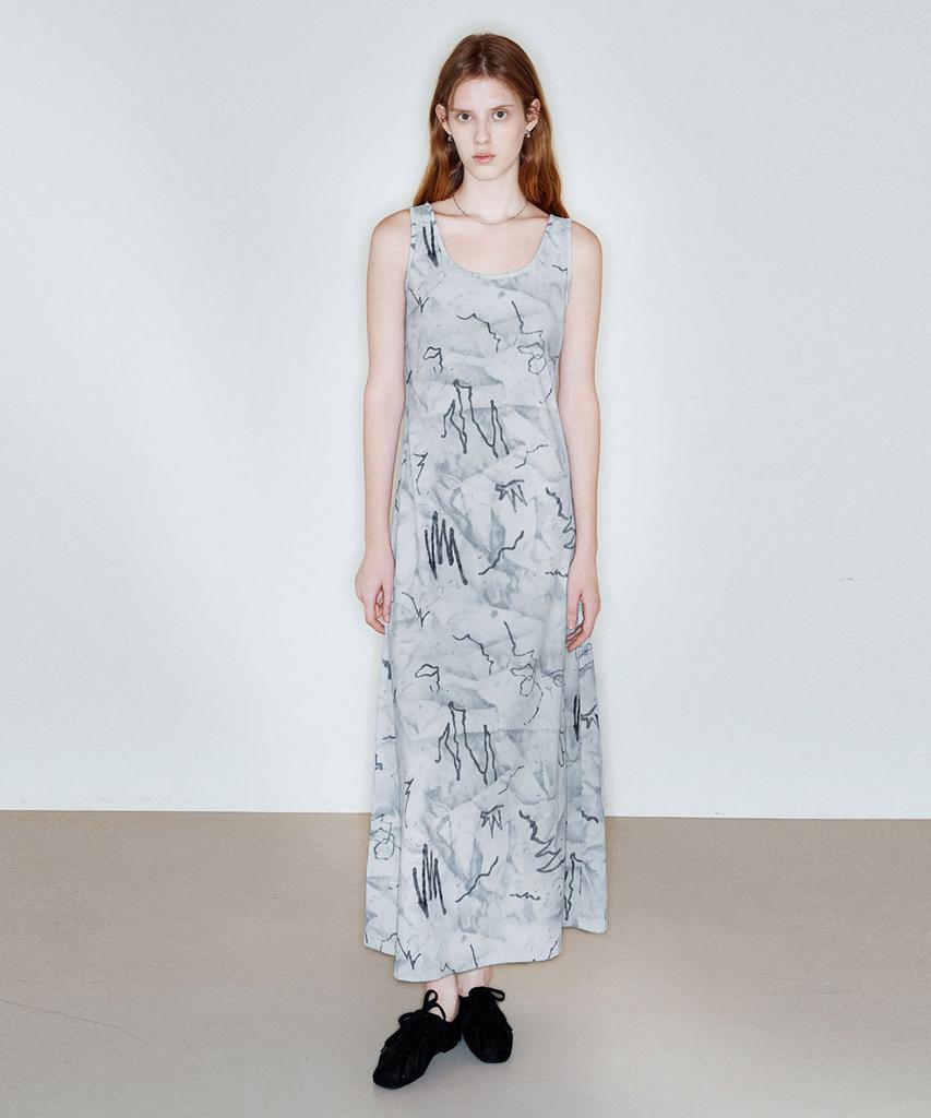 Ssikeoseun Drawing Sleeveless Dress_Grey
