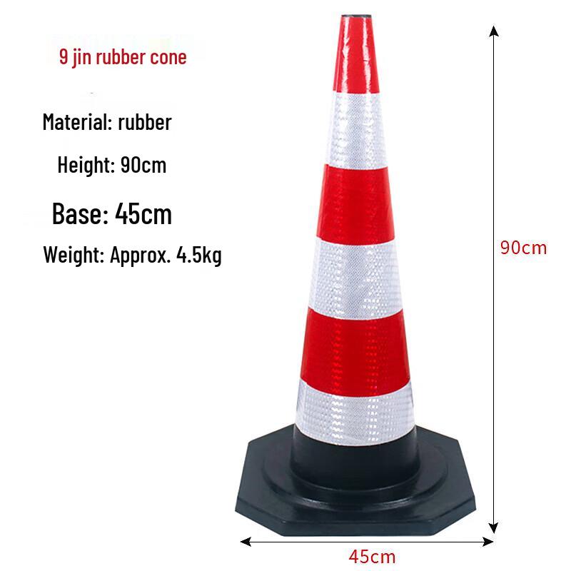 90CM Reflective Rubber Traffic Cone