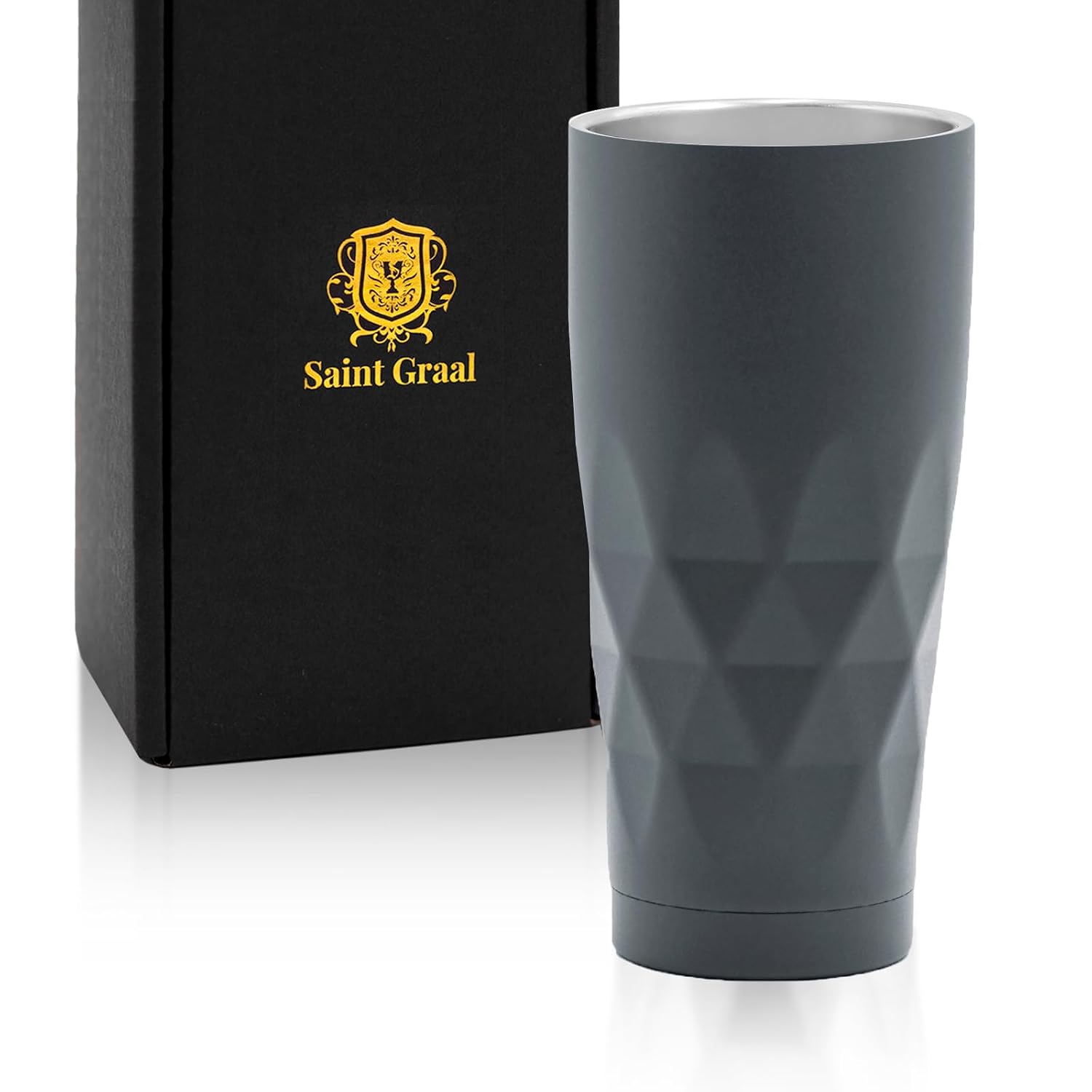 SaintGraal Beer Mug Tumbler Vacuum Insulated Stainless Steel Highball Glass 660ml (Gray)