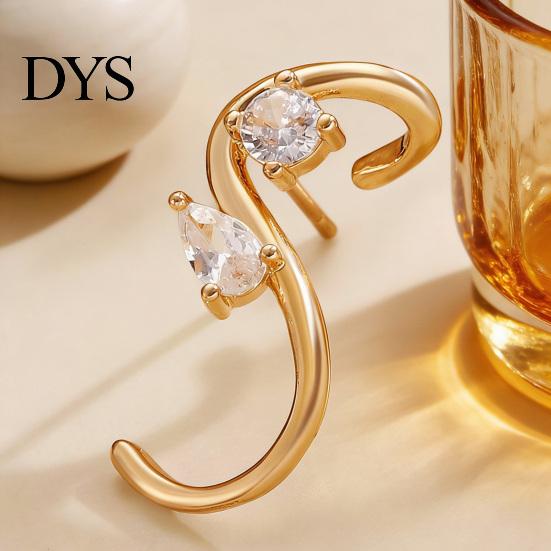 Statement Earrings for Women S-Shape Cubic Zirconia Stud Jewelry Lightweight Daily Wear Gift Her on Valentine's Day Birthday Party Stable Fit