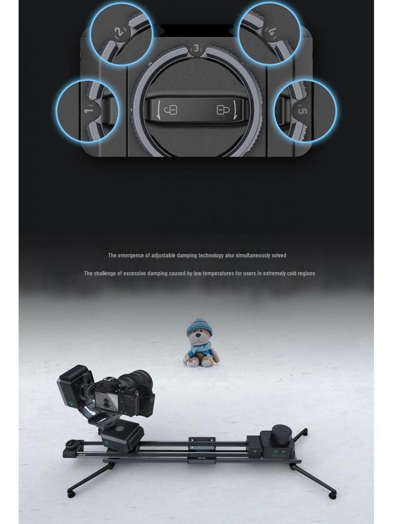7-in-1 Micro3 E500700E1000 Electric Camera Slider for DSLR & Mirrorless with Damping & Anti-Shake