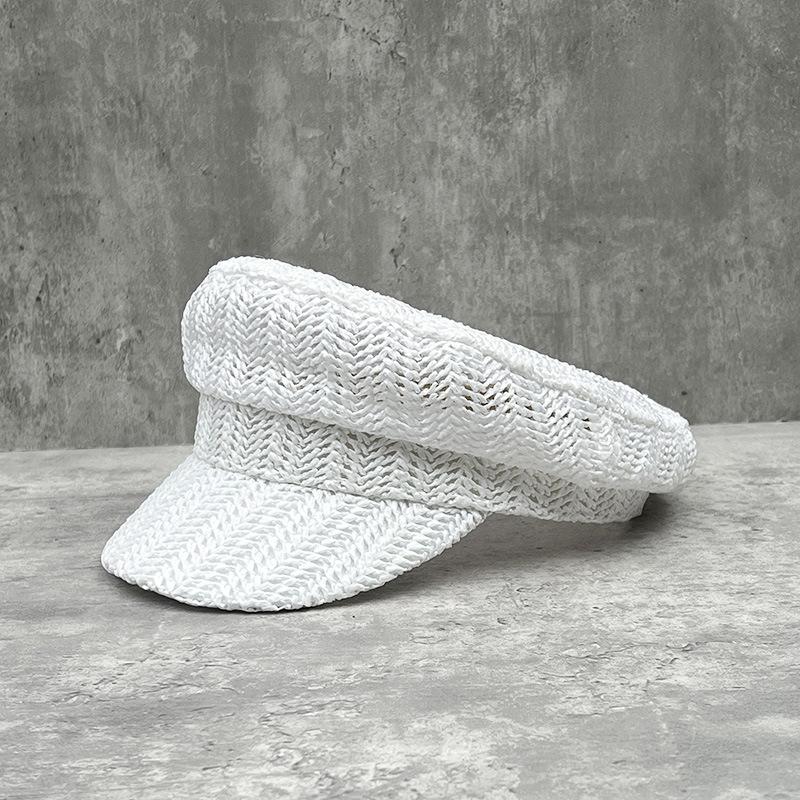

Spring Summer British Straw Sun Hat, Fashion Peak Cap & Newsboy for Men Women, Korean Style UV Protection Hat S55cm