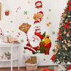 1pc Cartoon Santa Claus Wall Stickers, Removable PVC Holiday Decoration for Kids Baby Room Bedroom Nursery Decoration Wall Decal