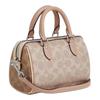 COACH Rowan 18 classic brand logo presbyopia Boston bag shoulder crossbody bag artificial leather handbag small size women's sand yellow and taupe