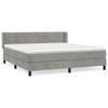 3131033 vidaXL Lit à sommier tapissier et matelas Gris clair 180x200cm Velours