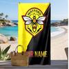 Watford FC Personalisiertes Bedrucktes Strandtuch Fußballlogo Unterstützung Benutzerdefinierter Name Text Absorbierendes Handtuch Für Sport Reisen Besonderes Geschenk