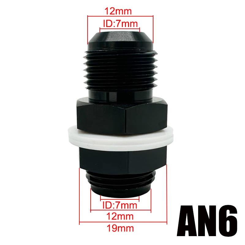 Автомобильный Мужской 6AN 8AN 10AN 12AN Стыковой Фитинг-Адаптер для Топливного Бака Прямой С 2x Шайбой Алюминиевый Черный Авто Аксессуары AN6