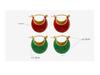 Unisex Red and Green Enamel Trendy Versatile Christmas Ear Cuffs Earrings