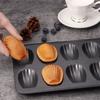 Hitzebeständige 12-Mulden Madeleine Backform Antihaft-Keksblech Französisches Dessert