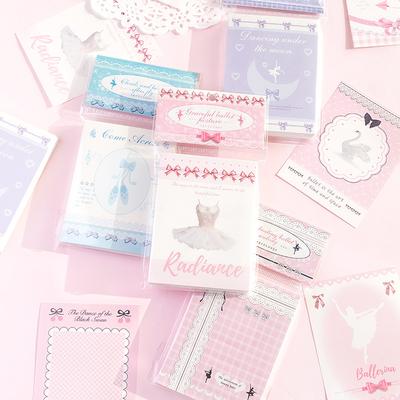 100sheet Sweet Korean Lace Ballet Scrapbooking Memo Pad DIY Decor Journaling Notebook Paper Cute Non-sticky Notepad Student