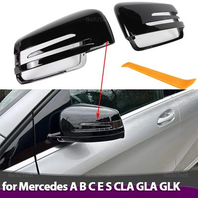 Black Rear View Mirror Cap for Mercedes-Benz W176 W246 W212 W204 C117 W221 C218 a B C E S CLA GLA GLK Class Auto Acces