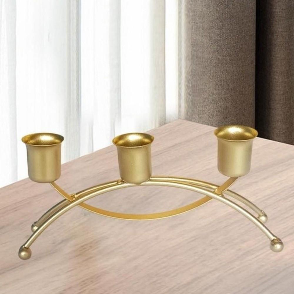 Metal Iron Candleholder Three Head Candle Stand Handicrafts Candle Containers  Living Room