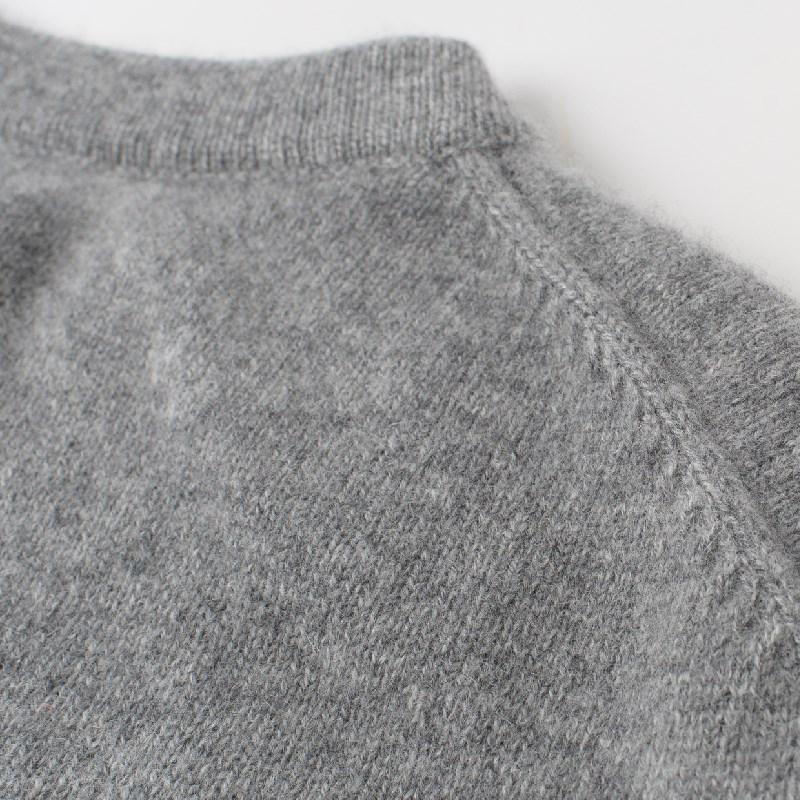 2025 Women's Cashmere Openwork Flower Cardigan - Solid Color, Round Neck, Long Sleeve, Warm Sweater