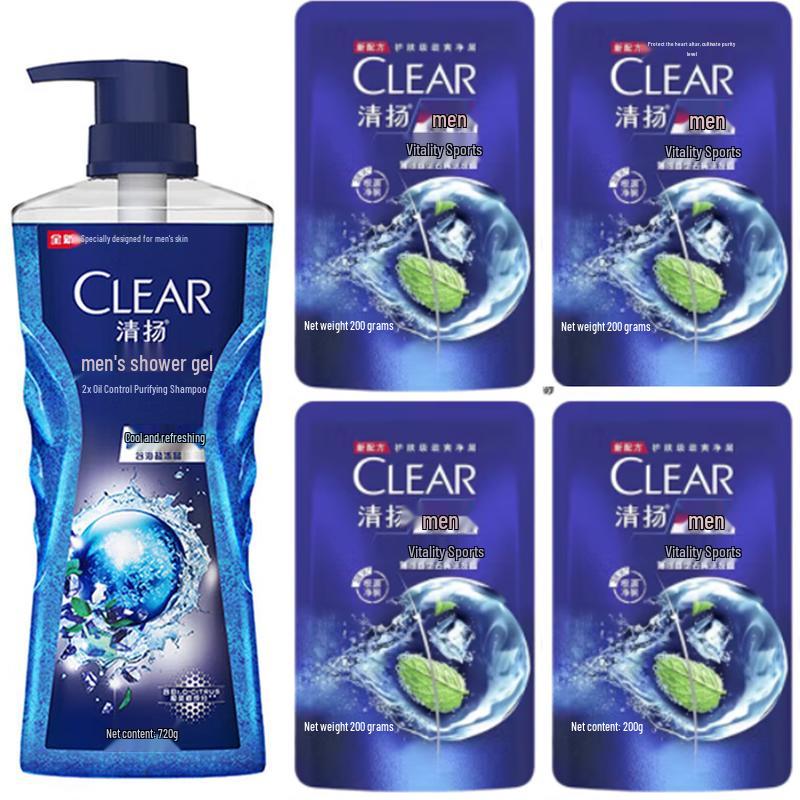 Clear Men Balance Oil Control Icy Cool Shower Gel & Shampoo Set