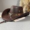 Klobouky Western Cowboy z umělé kůže pro ženy muže Vintage Pánské společenské klobouky Panama Cowgirl Jazz klobouk Sombrero Hombre
