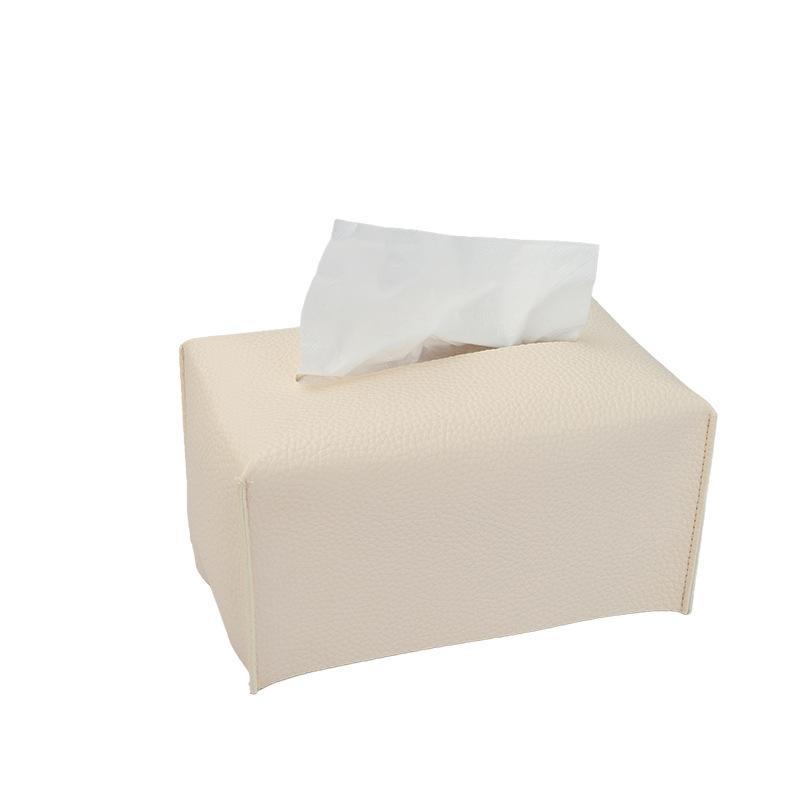 Tissue Box Cover Refined Pu Leather Foldable Tissue Box Holder - Decorative Holder/Organizer For Bathroom Vanity Countertop
