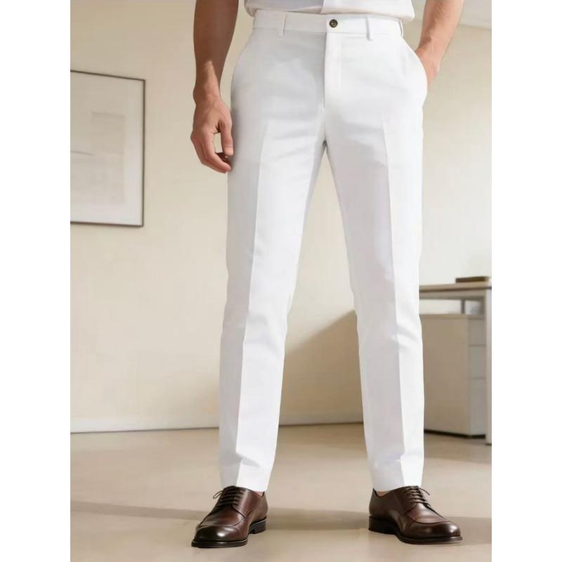 

Mens White Straight Leg Formal Dress Pants S білий
