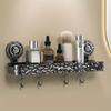 1 Stück Wandmontierter Kosmetik-Organizer mit Haken, wiederverwendbarer Organizer mit Saugnapf, Duschregal ohne Lochung, Badezimmerzubehör