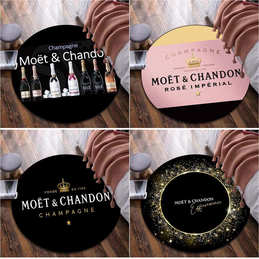 Okazały Dywan Okrągły Moët & Chandon - Dekoracyjny Dywan Biurowy Do Salonu Sypialni Wycieraczka Podłogowa Dywanik Pod Krzesło Komputerowe