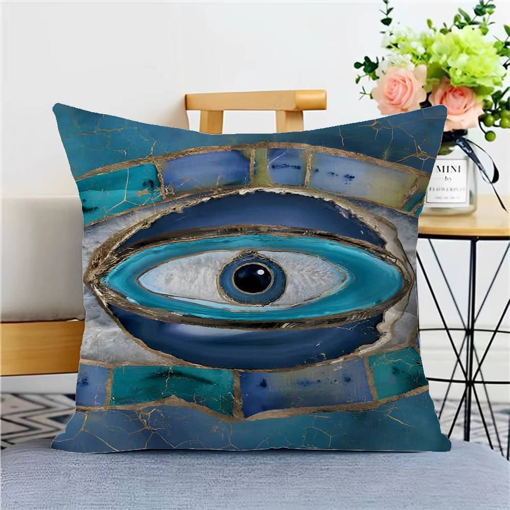 Funny Lucky Evil Eye Pillow Cover Sofa Cushion Cover Home Room Decoration Children Gift