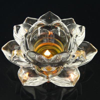 Klarer Lotus Kerzenhalter Faux Kristall Blume Kegel Säule Teelicht Kerze Kerzenhalter