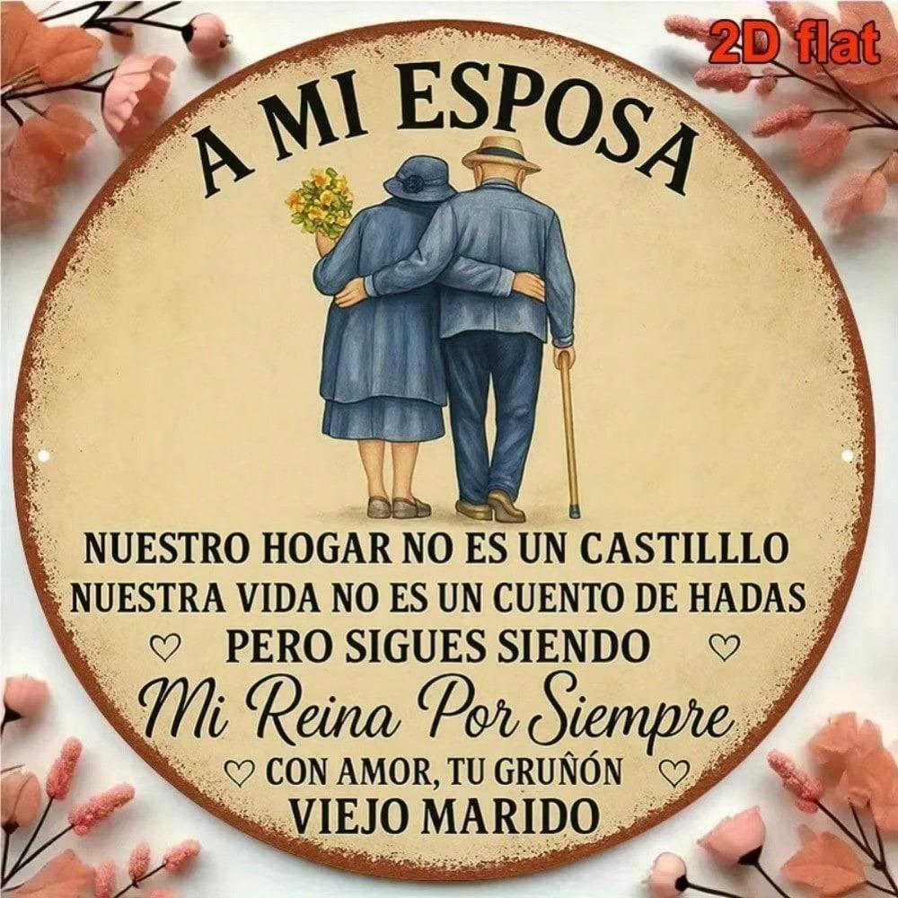 Vintage Mi Esposa Tin Sign Bilingual Spanish English Wall Art Rustic Home Decor Plaque For Wife