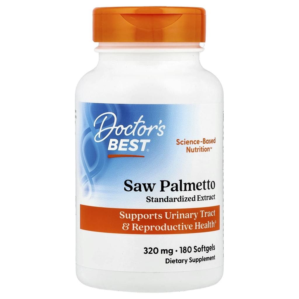 Doctor's Best Serenoa Repens, Estratto Standardizzato, 320mg, 180 Capsule Molli