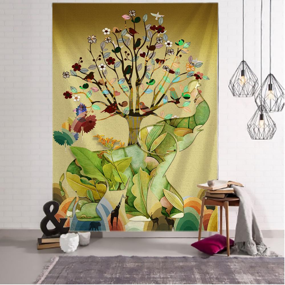 Bohemian Mandala Elephant Tapestry Wall HangingSandy BeachPicnic Throw Rug Blanket Camping Tent Travel Sleeping Pad Room
