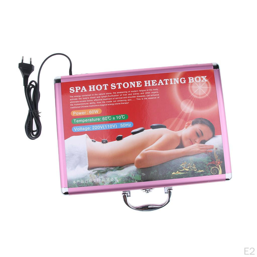 Rosa Stein Felsen Heizbox Massage Wärmer Hülle Heizgerät EU-Stecker