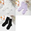 3 Pairs Women Cotton Solid Color Casual Socks Breatable Sports Sox Fashion Middle Tube Socks