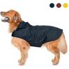 Extra Large Hooded Dog Raincoat With Reflective Strips 100% Waterproof Dog Rain Jacket - Pjun