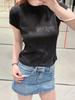 Spring 2026 High Gram Weight Ribbed Slim Fit Short Sleeve T-Shirt - Women's Hot Drilling Design