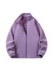 Autumn/Winter Fleece Couple's Jacket: Velvet-Thickened, Warm, Stand Collar, Pure Color Outerwear