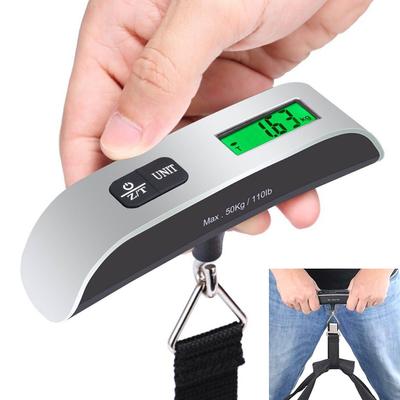 50 kg Digitale Gepäckwaage, Reise-tragbare Koffer-Hängewaage, Digitalwaage mit Hintergrundbeleuchtung, elektronische Angelgewichte, Taschenwaage