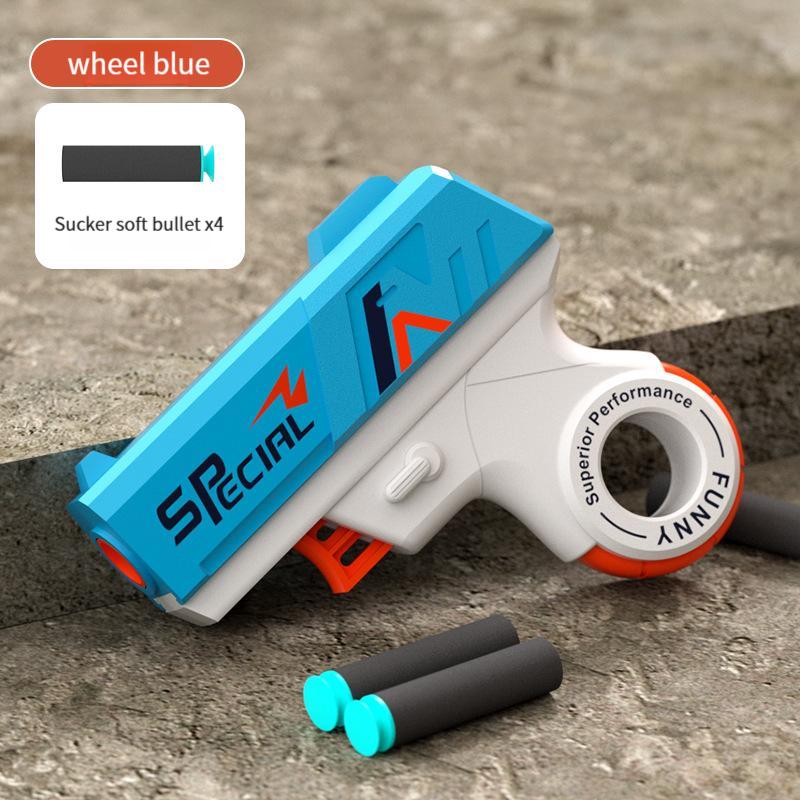 

Foldable Mini Soft Bullet Toy Gun Spinner Revolver Design Stress Relief Outdoor Shooting Game Toys for Kids Adults Gifts синий