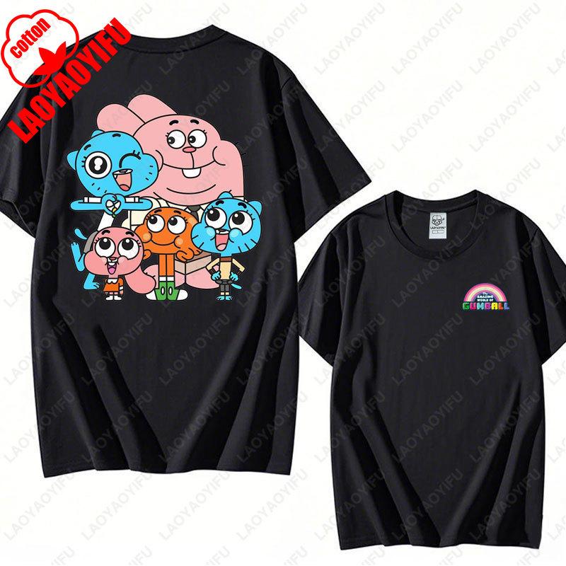 The Amazing World of Gumball Graphic T-shirt Funny Cartoon Anime Tshirt Unisex Cotton Top Cute Preppy Trendy Sweater Clothes Tee