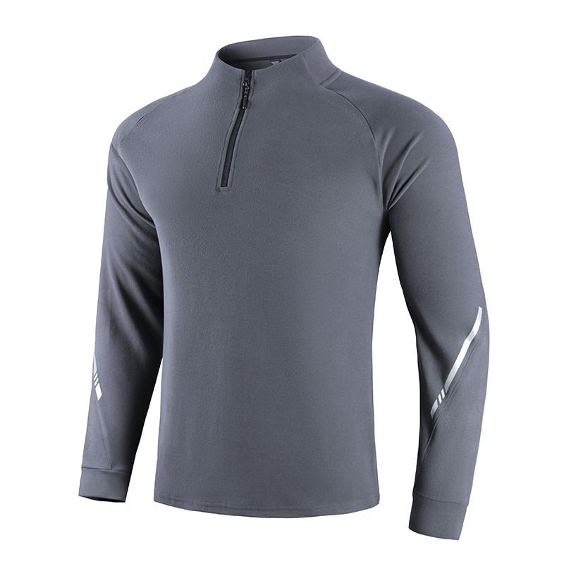 Men's Half Zip Hoodie Long Sleeve Stand Collar Casual Pullover for Running Cycling Fitness with Reflective