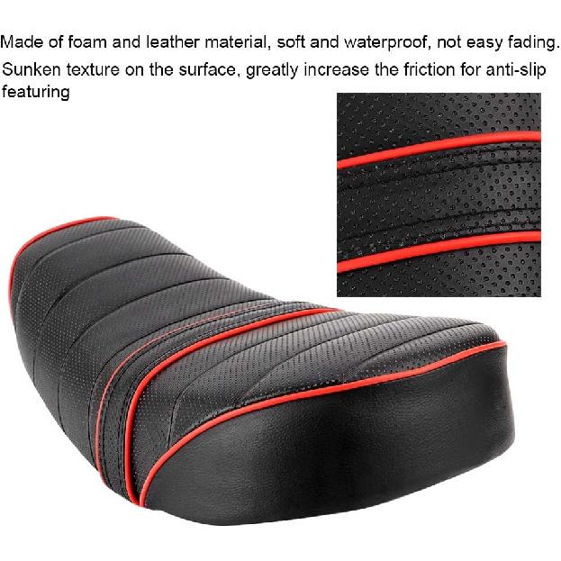 Motorcycle Cushion, Motorcycle Retro Leather Seat Saddle Cushion Fit for Z50 Z50J Z50R G50F Monkey, Black