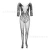 Sex Underwear Large Size, Women's Transparent Mesh One-piece Long-sleeved Crew Neck Mesh One-piece Stockings