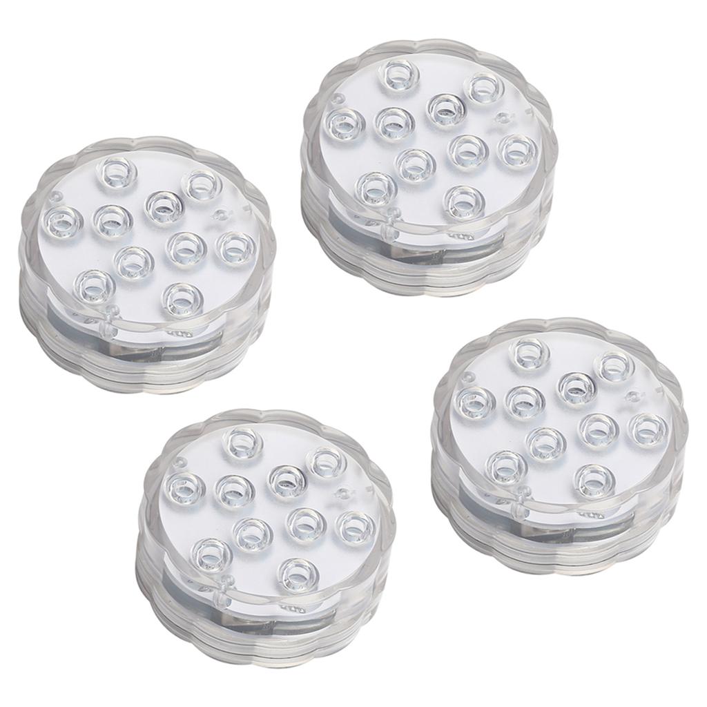 4Pcs IP68 Underwater Lamp RGB 16 Colors Changing Pool Light Decoration with IR 24?Key Remote Control