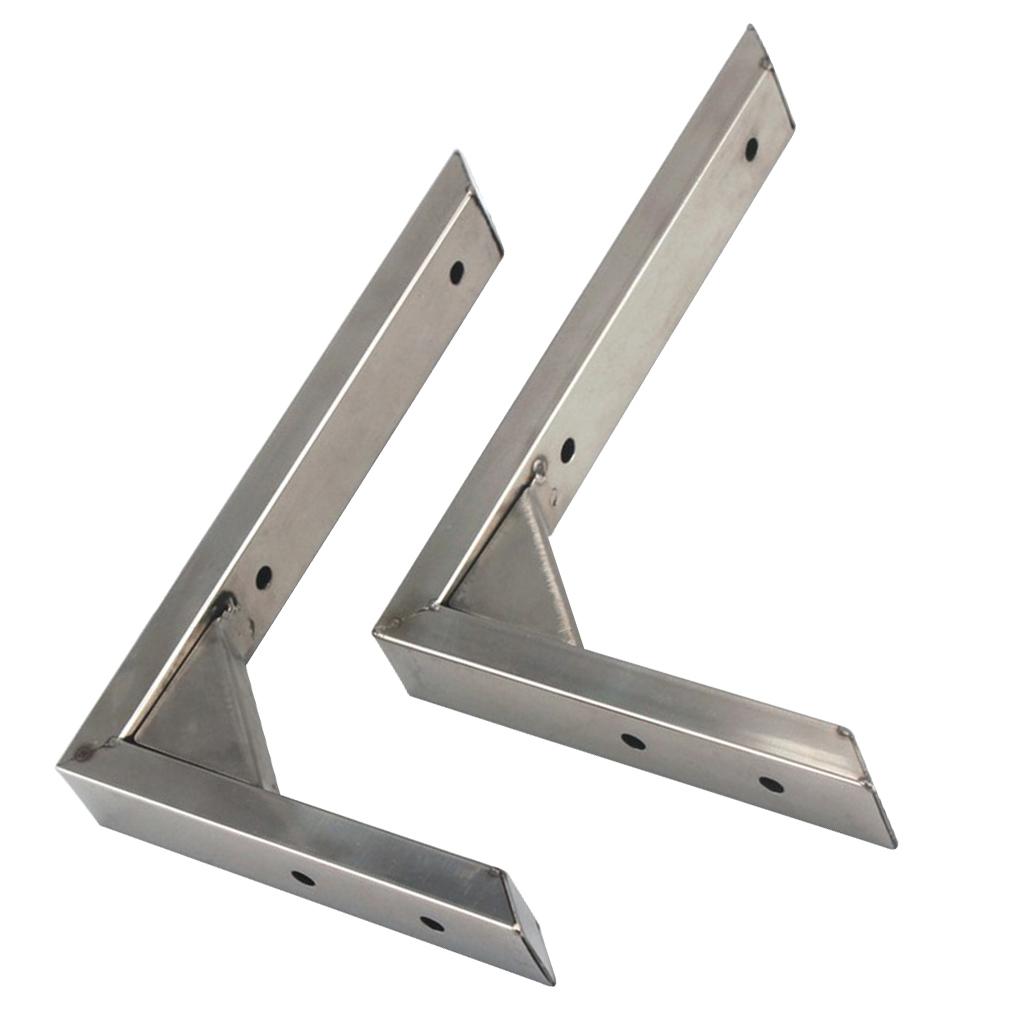 Hochleistungs-Edelstahl-Regalwinkel, Dreieckiger Metall-Wandwinkel 6/8/10/12/14/16 (Zoll), 2er-Pack