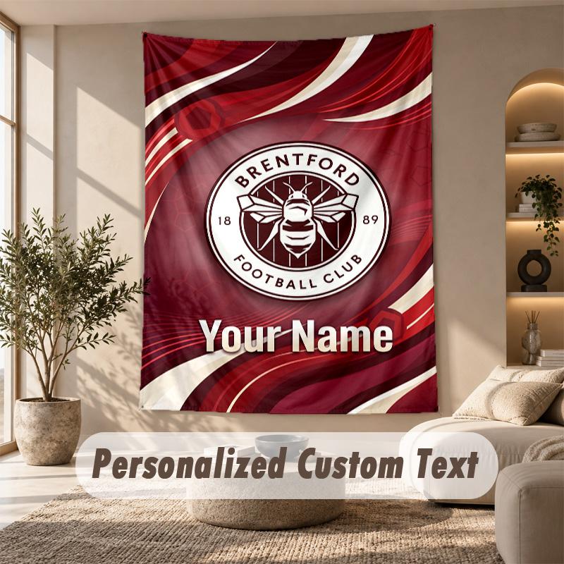 Tapestry Custom Name Text, Wall Hanging Tapestry Home Room DecorBrentford Football