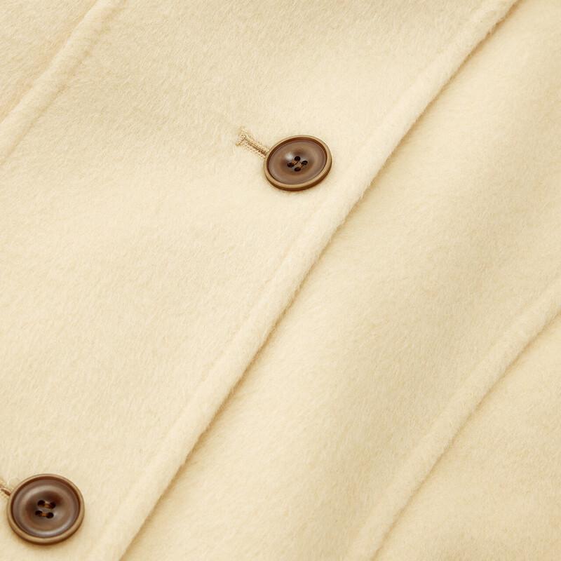 IEF 2025 Autumn Mid-Length Wool Blend Coat for Curvier Figures