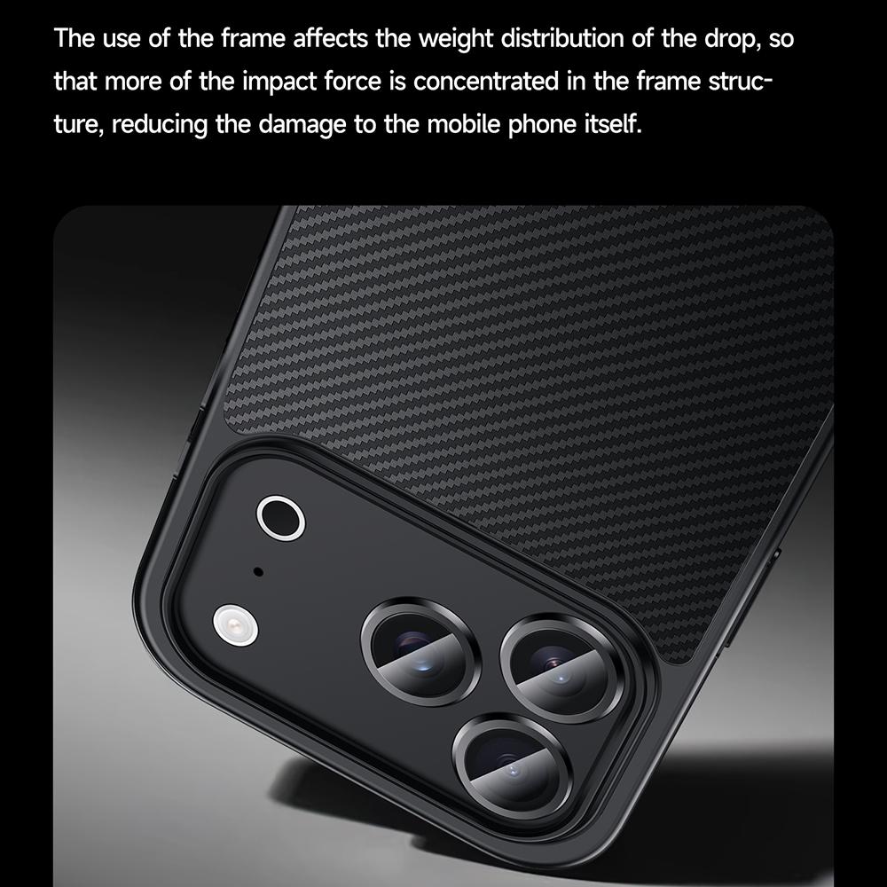 SULADA For iPhone 17 Pro Case Compatible with MagSafe Metal Lens Frame PU+TPU Phone Cover