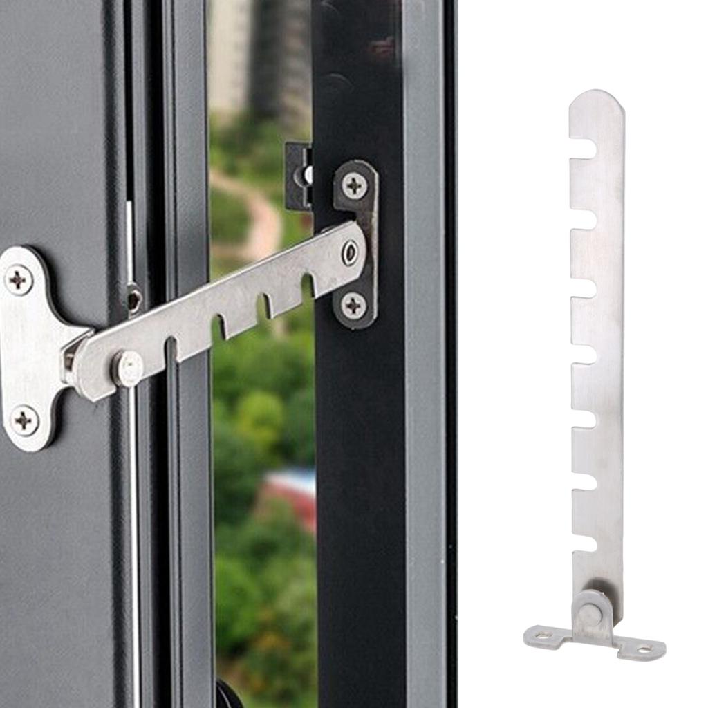 2Pcs Adjustable Window Limiters Stainless Steel Window Lock Tilt Control Window Stopper for Various Doors and Windows