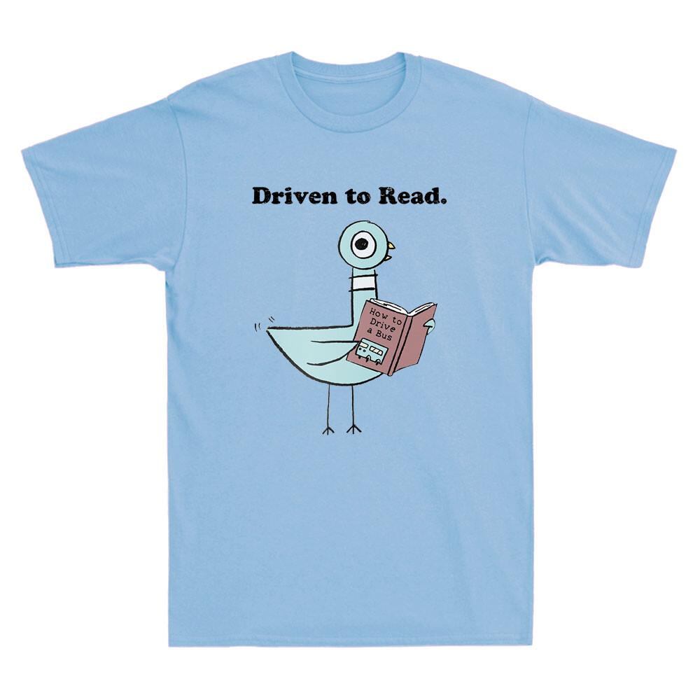Driven To Read Funny Pigeon Library Reading Book Graphic Vintage Unisex T-shirt XL