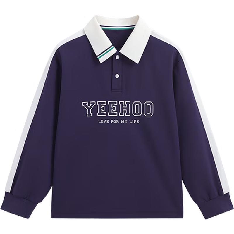 YEEHOO Boys' Quick-Dry Anti-Bacterial Long Sleeve Polo T-Shirt