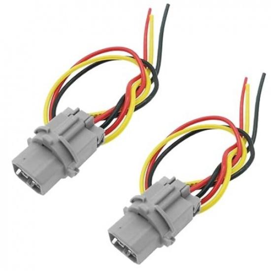 2PCS Tail Brake Light Socket w/Female Wiring Harness Pigtail Assembly Plug,