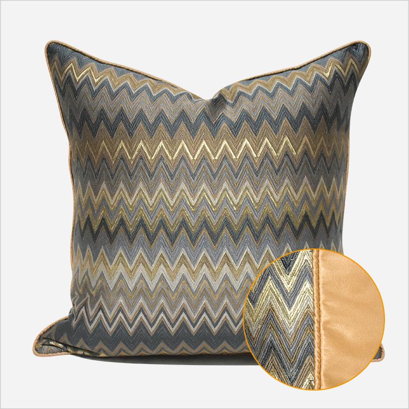 Geometrische Kissenhülle in Gold-Kaffee: Moderne luxuriöse abstrakte Kissenhülle für Sofa und Wohnzimmer