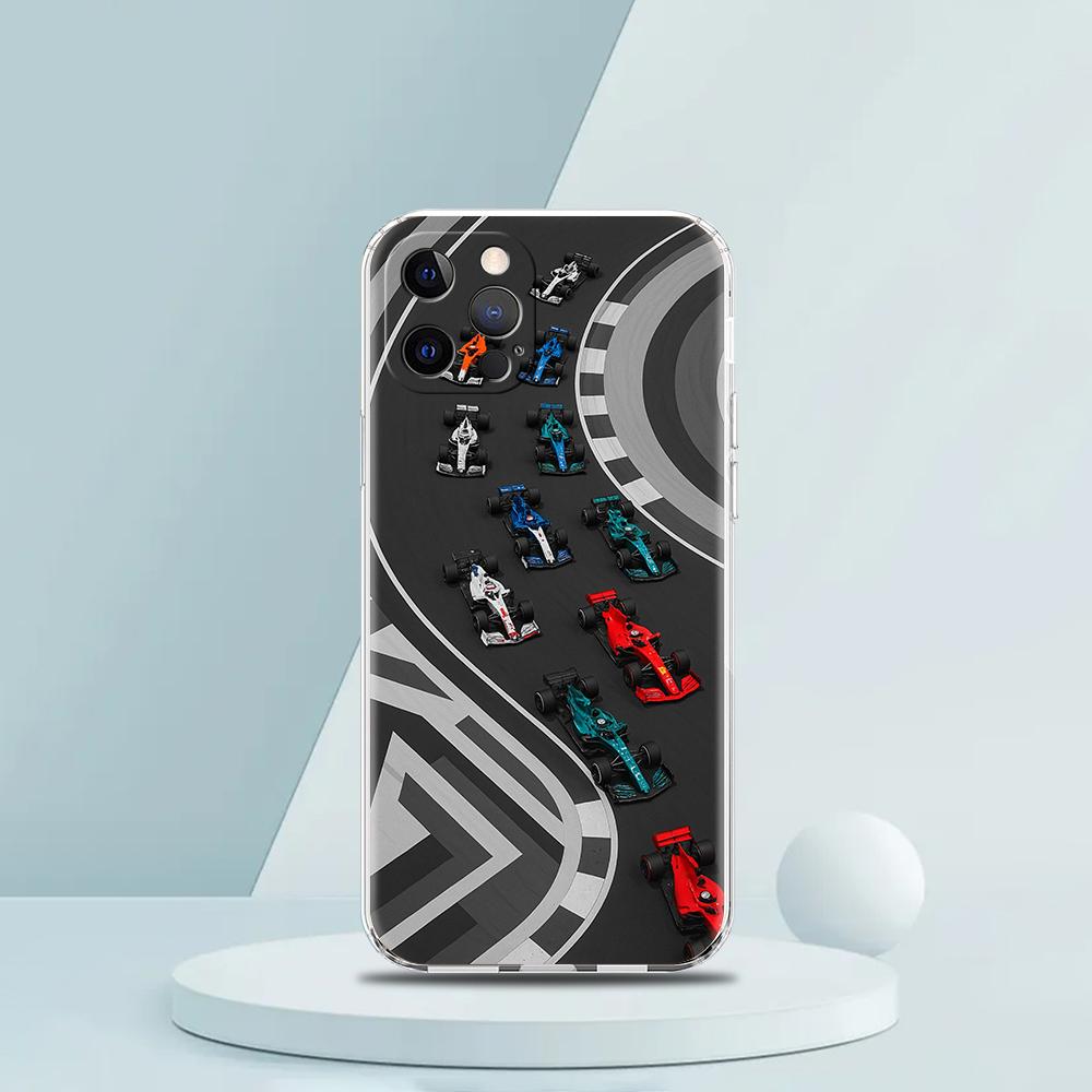 Soft TPU Transparent Phone Case Cover for iPhone 16 15 14 13 12 11 Pro Max XR 8 7 Plus XR Shell Nurburgring F1 Circuit Pattern